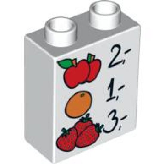 Duplo, Brick 1 x 2 x 2 with Apples, Orange, and Strawberries Prices Pattern