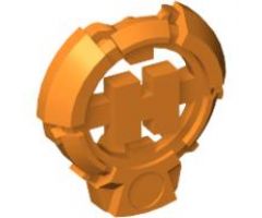 Hero Factory Chest Badge with 'H' and Flat Bottom