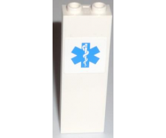 Brick 1 x 2 x 5 with EMT Star of Life Pattern (Sticker) - Set 7739