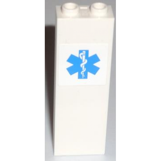 Brick 1 x 2 x 5 with EMT Star of Life Pattern (Sticker) - Set 7739