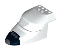 Aircraft Fuselage Curved Forward 6 x 10 with 3 Window Panes with Black Space Shuttle Nose Pattern