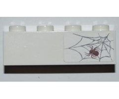 Brick 1 x 4 with Spider and Web on Right Side Pattern (Sticker) - Set 6242