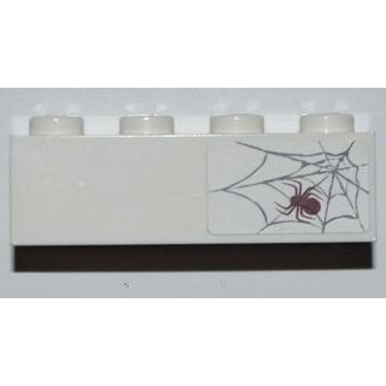 Brick 1 x 4 with Spider and Web on Right Side Pattern (Sticker) - Set 6242