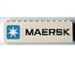 Stickered Assembly 12 x 1 x 3 with Maersk Logo and 'MAERSK' Pattern (Sticker) - Set 10219 - 3 Brick 1 x 12