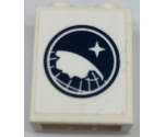 Brick 1 x 2 x 2 with Inside Stud Holder with Arctic Explorer Logo on White Background Pattern (Sticker) - Set 60062