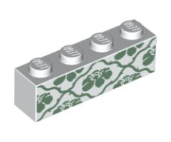 Brick 1 X 4 with Sand Green Wallpaper Pattern (76052)