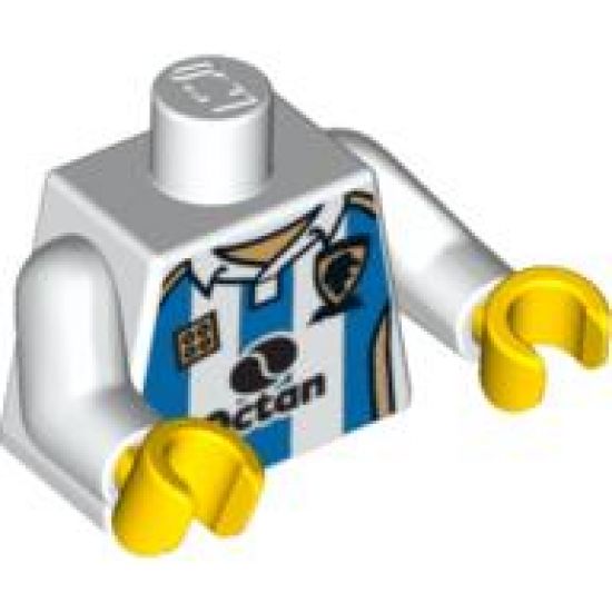 Torso Soccer Octan Logo and Light Blue Stripes Pattern / White Arms / Yellow Hands