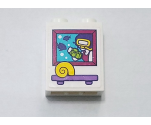 Brick 1 x 2 x 2 with Inside Stud Holder with Picture of Diver and Seashell on Shelf Pattern (Sticker) - Set 41317