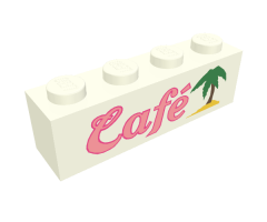 Brick 1 x 4 with Café (Cafe) Pattern