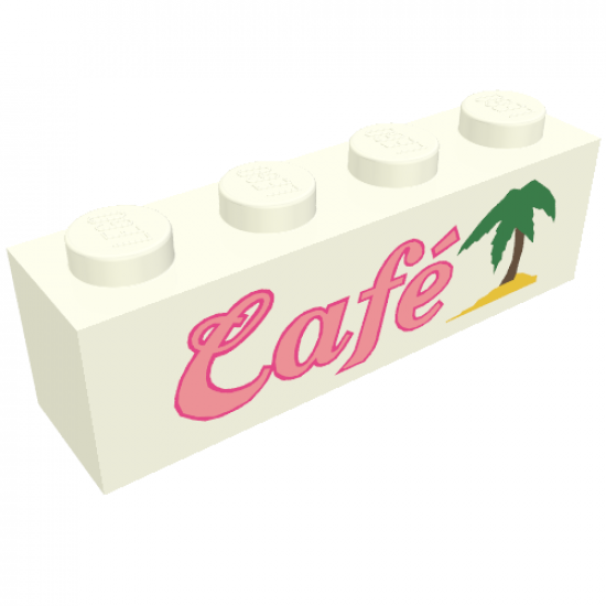 Brick 1 x 4 with Café (Cafe) Pattern