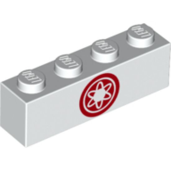 Brick 1 x 4 with Ninjago Red Flower Medallion Pattern