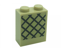 Brick 1 x 2 x 2 with Inside Stud Holder with Lattice Pattern (Sticker) - Set 71043