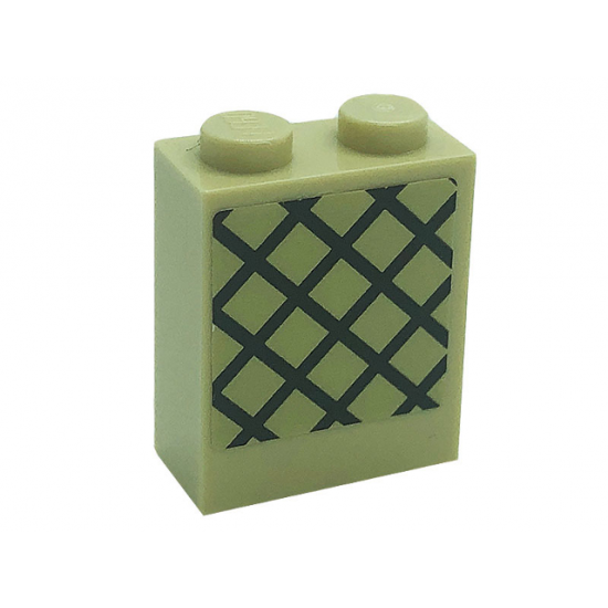 Brick 1 x 2 x 2 with Inside Stud Holder with Lattice Pattern (Sticker) - Set 71043