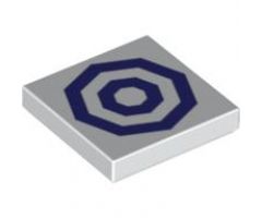 Tile 2 x 2 with 2 Dark Purple Octagonal Circles Pattern