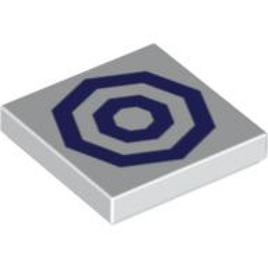 Tile 2 x 2 with 2 Dark Purple Octagonal Circles Pattern