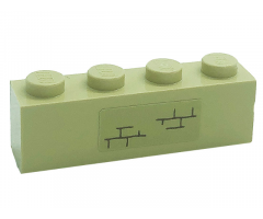 Brick 1 x 4 with Bricks Pattern (Sticker) - Set 71043