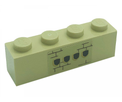 Brick 1 x 4 with Shields and Bricks Pattern (Sticker) - Set 71043