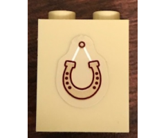 Brick 1 x 2 x 2 with Inside Stud Holder with Hanging Horseshoe Pattern (Sticker) - Set 41126