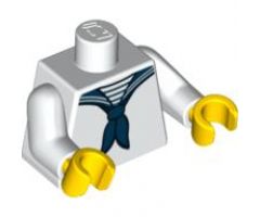 Torso Sailor Uniform with Dark Blue Neckerchief Pattern / White Arms / Yellow Hands