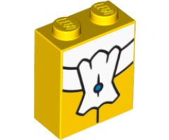 Brick 1 x 2 x 2 with Inside Stud Holder with White Tie Pattern