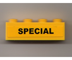 Brick 1 x 4 with Black 'SPECIAL' Pattern (Sticker) - Set 7900