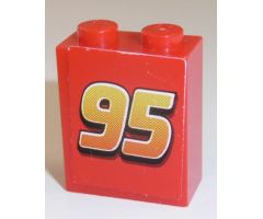 Brick 1 x 2 x 2 with Inside Stud Holder with '95' Pattern (Sticker) - Set 8486