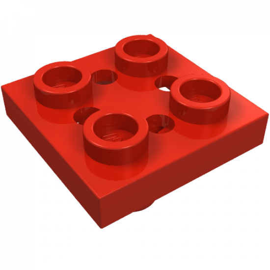 Plate, Modified 2 x 2 with Pin on Bottom, Small Holes in Plate and Locking Fingers on Underside