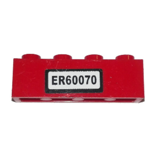 Brick 1 x 4 with 'ER60070' License Plate Pattern (Sticker) - Set 60070
