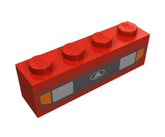 Brick 1 x 4 with Car Headlights and Blinkers Pattern