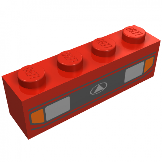 Brick 1 x 4 with Car Headlights and Blinkers Pattern