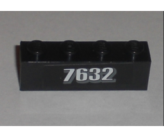 Brick 1 x 4 with White '7632' Pattern (Sticker) - Set 7632
