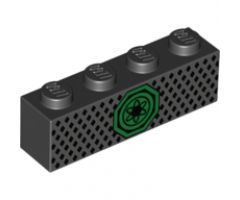 Brick 1 x 4 with Green Ninjago Emblem Pattern