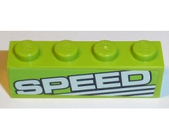 Brick 1 x 4 with 'SPEED' and White Lines Pattern Model Left Side (Sticker) - Set 8152