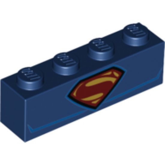 Brick 1 x 4 with Superman Shield Pattern