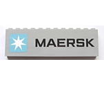 Stickered Assembly 12 x 1 x 3 with Maersk Logo and 'MAERSK' Pattern (Sticker) - Set 10219 - 3 Brick 1 x 12