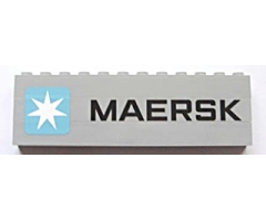 Stickered Assembly 12 x 1 x 3 with Maersk Logo and 'MAERSK' Pattern (Sticker) - Set 10219 - 3 Brick 1 x 12
