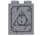 Brick 1 x 2 x 2 with Inside Stud Holder with Triangle Tombstone Pattern (Sticker) - Set 75965