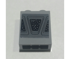 Brick 1 x 2 x 2 with Inside Stud Holder with Starry Window Pattern (Sticker) - Set 10221