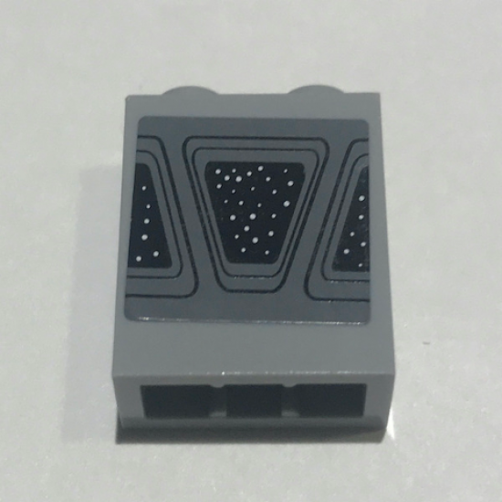 Brick 1 x 2 x 2 with Inside Stud Holder with Starry Window Pattern (Sticker) - Set 10221