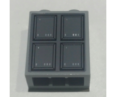 Brick 1 x 2 x 2 with Inside Stud Holder with SW 4 Wall Panels Pattern (Sticker) - Set 10221