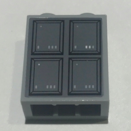 Brick 1 x 2 x 2 with Inside Stud Holder with SW 4 Wall Panels Pattern (Sticker) - Set 10221