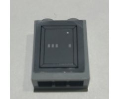 Brick 1 x 2 x 2 with Inside Stud Holder with SW Control Panel and Gray Stripes Pattern (Sticker) - Set 10221