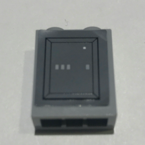 Brick 1 x 2 x 2 with Inside Stud Holder with SW Control Panel and Gray Stripes Pattern (Sticker) - Set 10221