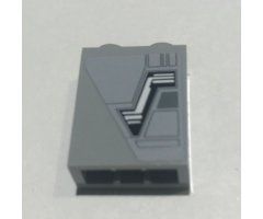 Brick 1 x 2 x 2 with Inside Stud Holder with SW Bridge Door Pattern Model Right Side (Sticker) - Set 10221