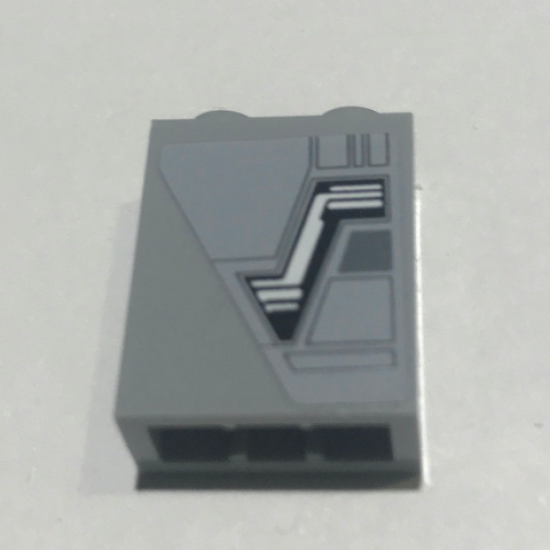 Brick 1 x 2 x 2 with Inside Stud Holder with SW Bridge Door Pattern Model Right Side (Sticker) - Set 10221