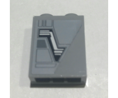 Brick 1 x 2 x 2 with Inside Stud Holder with SW Bridge Door Pattern Model Left Side (Sticker) - Set 10221