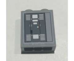 Brick 1 x 2 x 2 with Inside Stud Holder with SW Control Panel and White Stripes Pattern (Sticker) - Set 10221