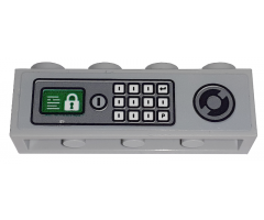 Brick 1 x 4 with Safe and Keypad Pattern (Sticker) - Set 60198