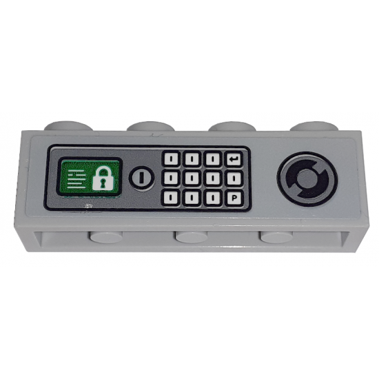 Brick 1 x 4 with Safe and Keypad Pattern (Sticker) - Set 60198