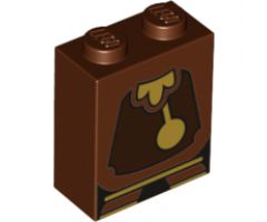 Brick 1 x 2 x 2 with Inside Stud Holder with Clock Mechanism Pattern (Cogsworth Body)